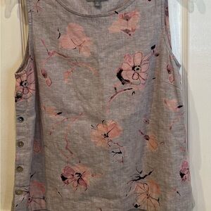 Habitat Floral Sleeveless Top - Gray and Pink